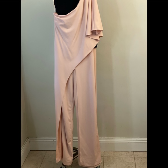 Adrianna Papell Flutter One Shoulder Jumpsuit - Picture 5 of 6
